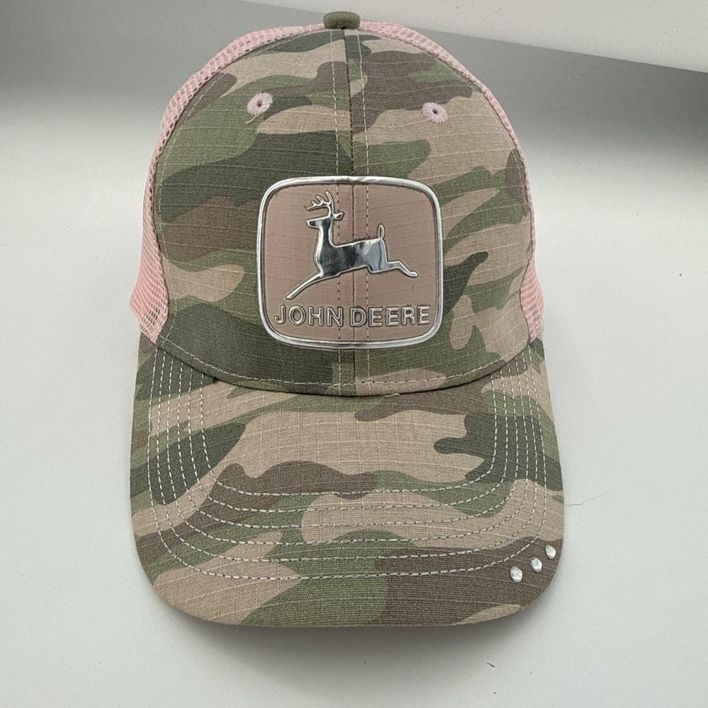 John Deere Women's Camo Hat Tractor Girl SnapBack Cap